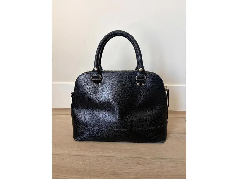 Kate Spade Black Leather Satchel Shoulder Bag Handbag